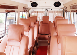 11 seater deluxe 1x1 tempo traveller hire from delhi to allahabad prayagraj